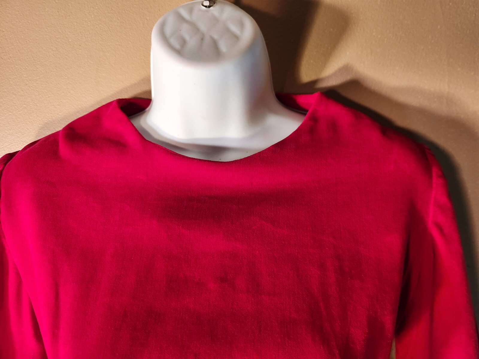 Vintage Red Velvet Dress Pearl Button Cuffs Prom Graduation Party Senior Photos