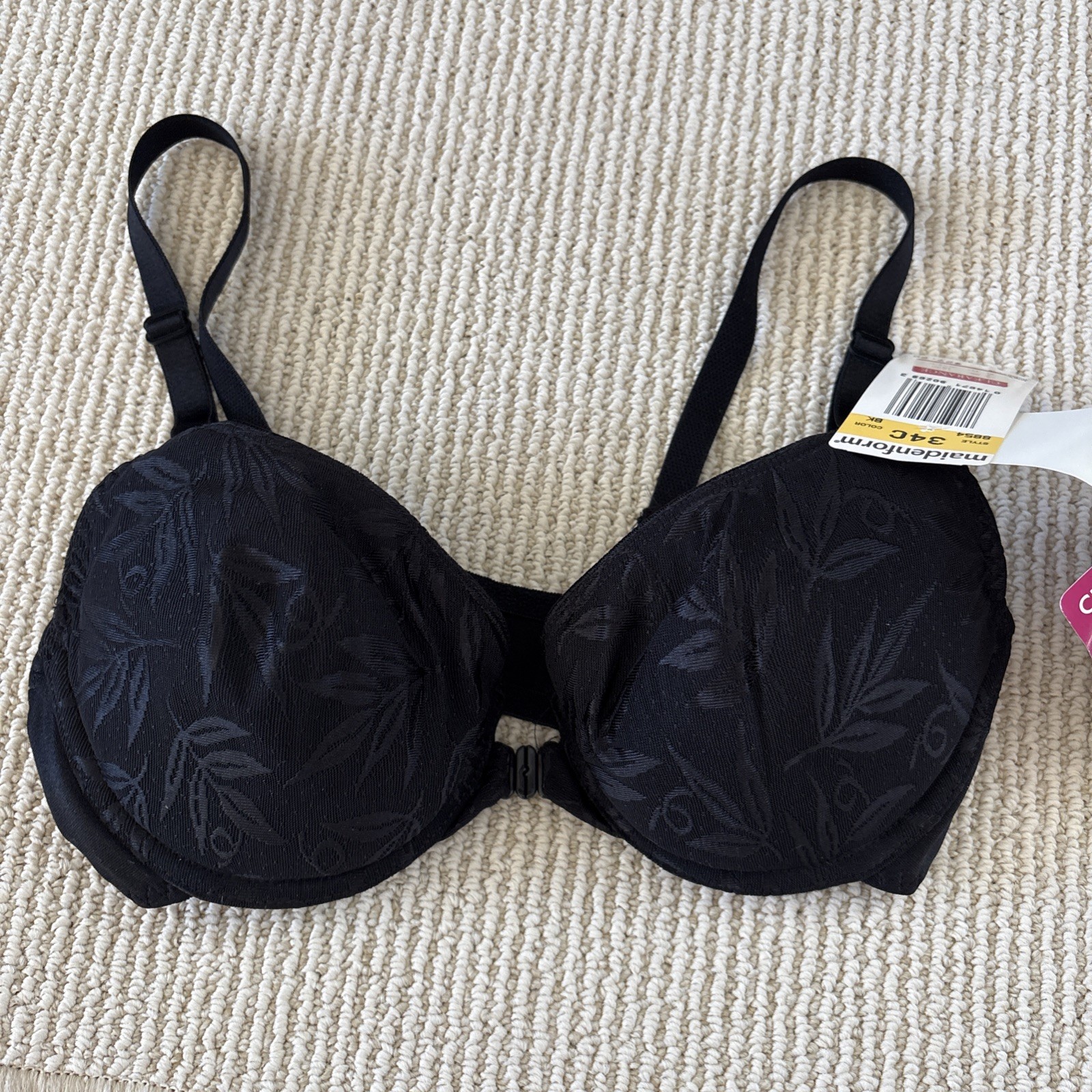 NWT MAIDENFORM FRONT CLOSE 8854 vintage Demi padded Customize It 34C push up