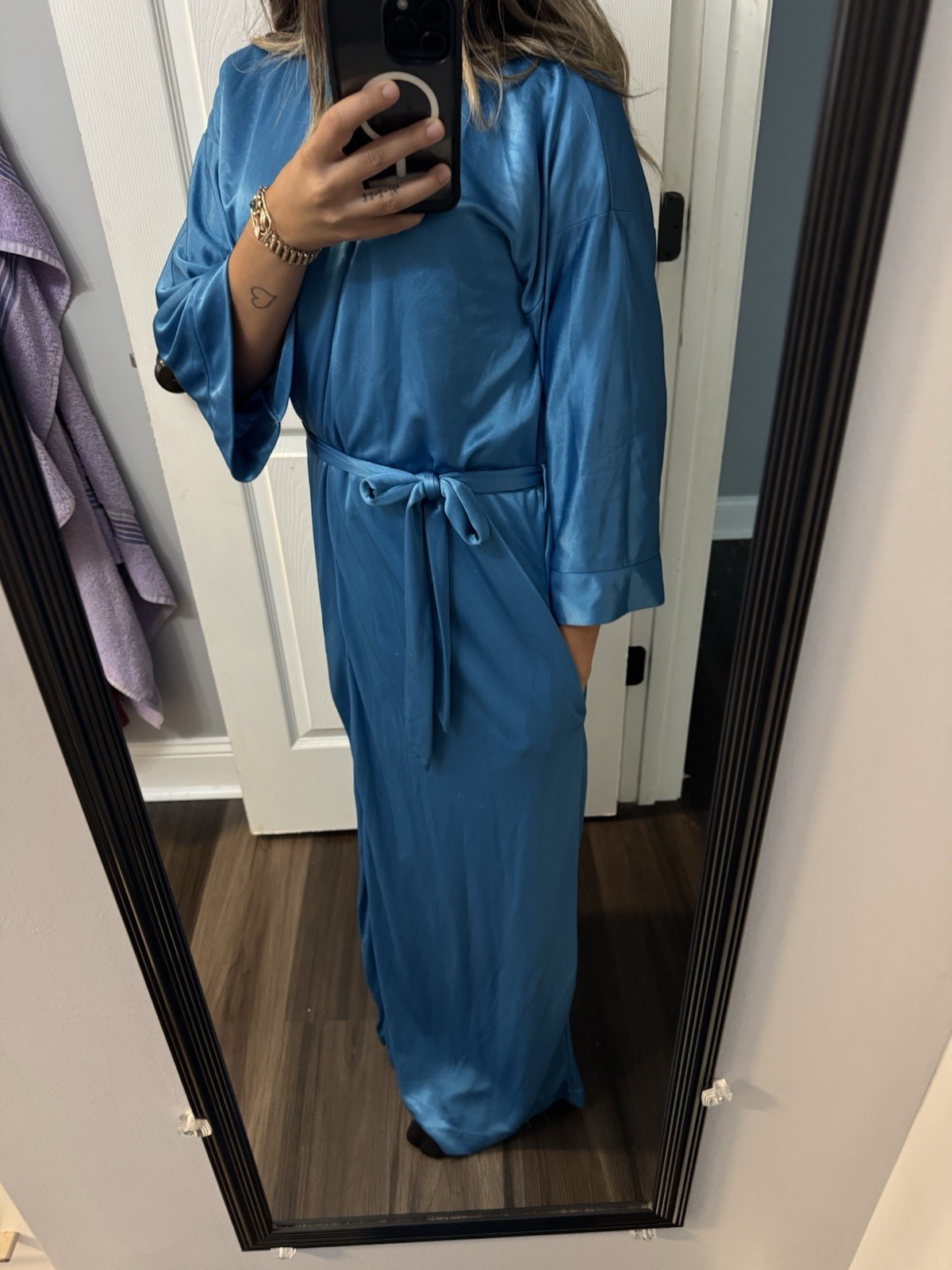 Christian Dior Vintage Robe Teal Color Great Conditions with Pockets No Size Tag