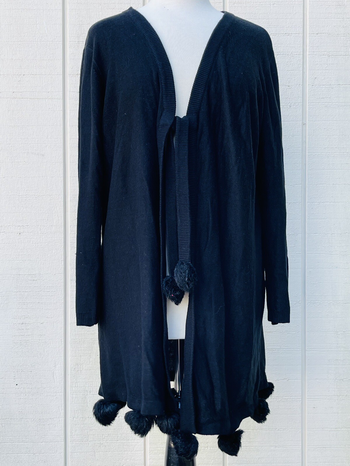 Vintage 1980’s TRIC TRAC by Phyllis Keitlen Black L Cardigan Made In Hong Kong