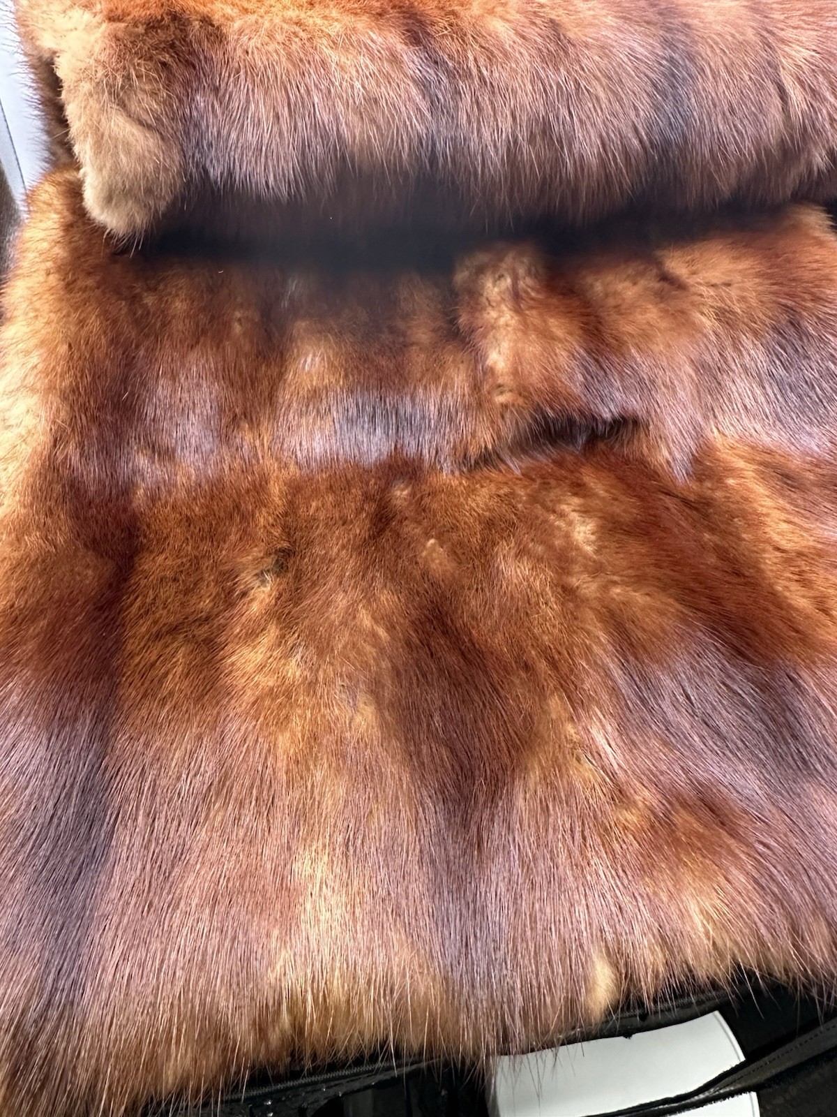 Vintage XLong Stunning Brown Red Russian Sable Mink Fur Stole Wrap 79” X 13”