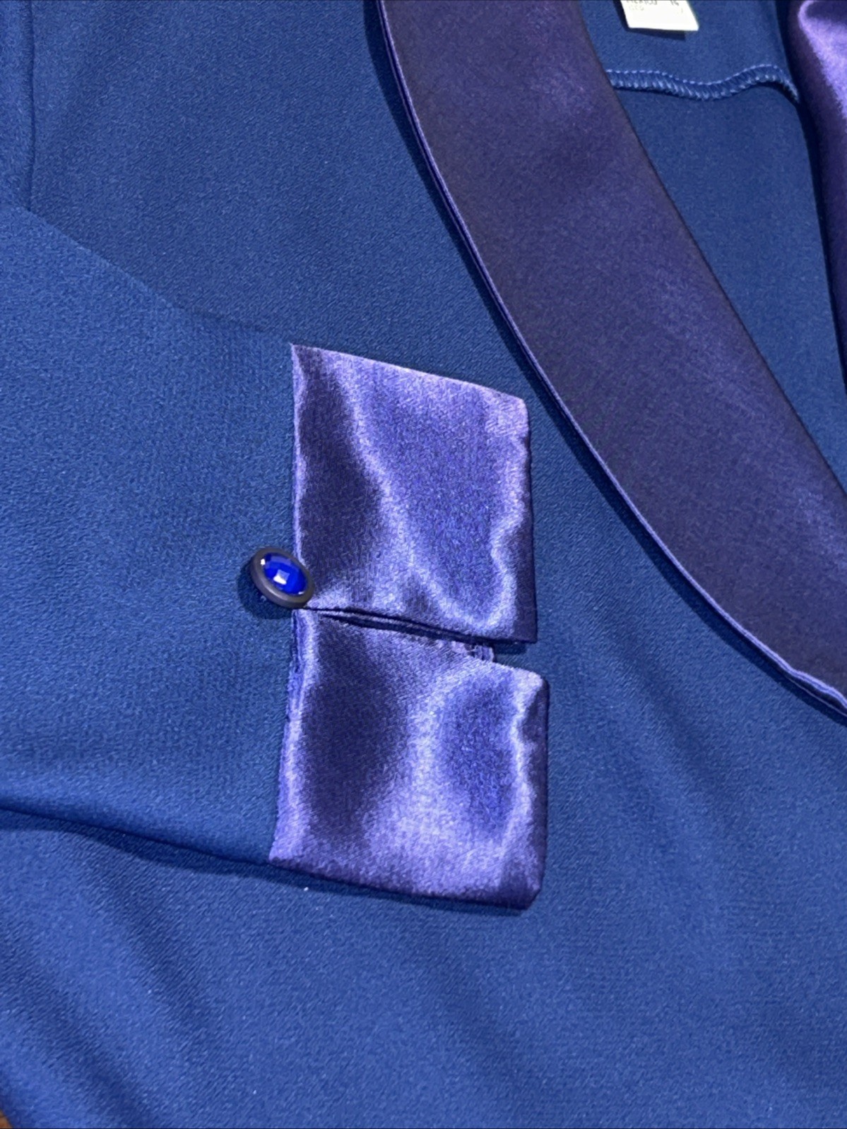 JOSEPH RIBKOFF Formal Long Dress/Jacket Sz 14 Royal Blue, Purple Trim Wedding