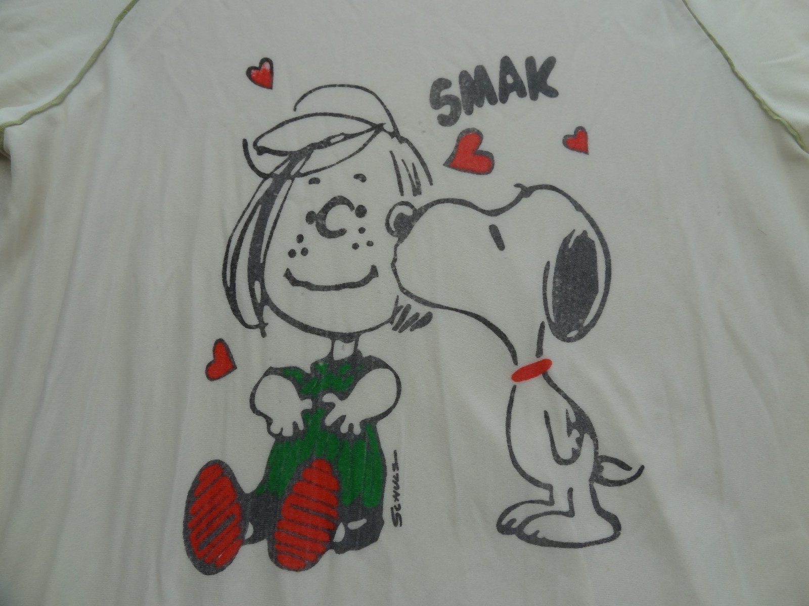 Sears 38-40 VTG Nightgown Night Shirt Snoopy Peppermint Patty Thin 60s 70s 72101