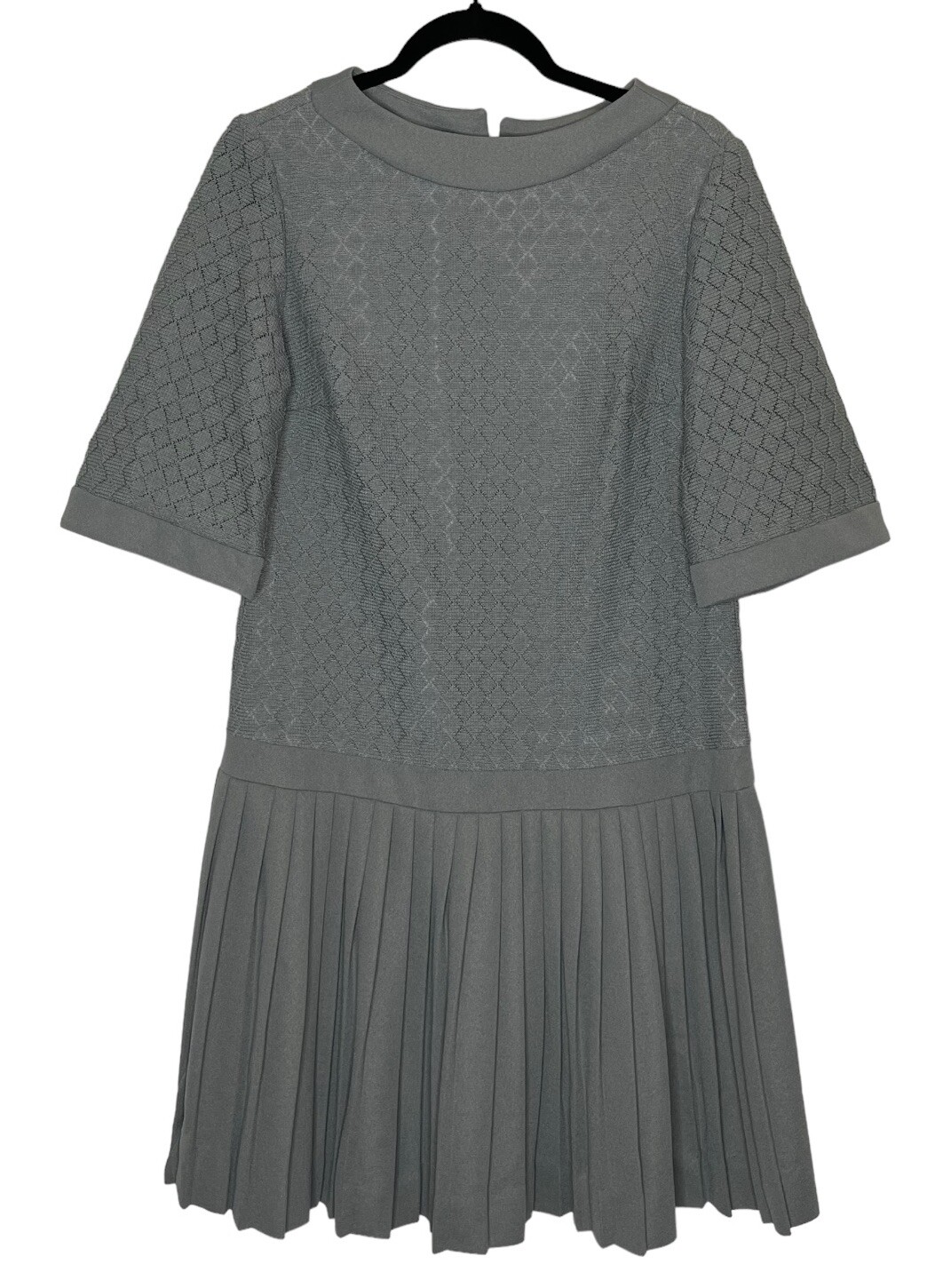 Mr Mench Of Dallas Vintage 1960’s Gray Mod Drop Waist Pleated Skirt Dress Sz M ?