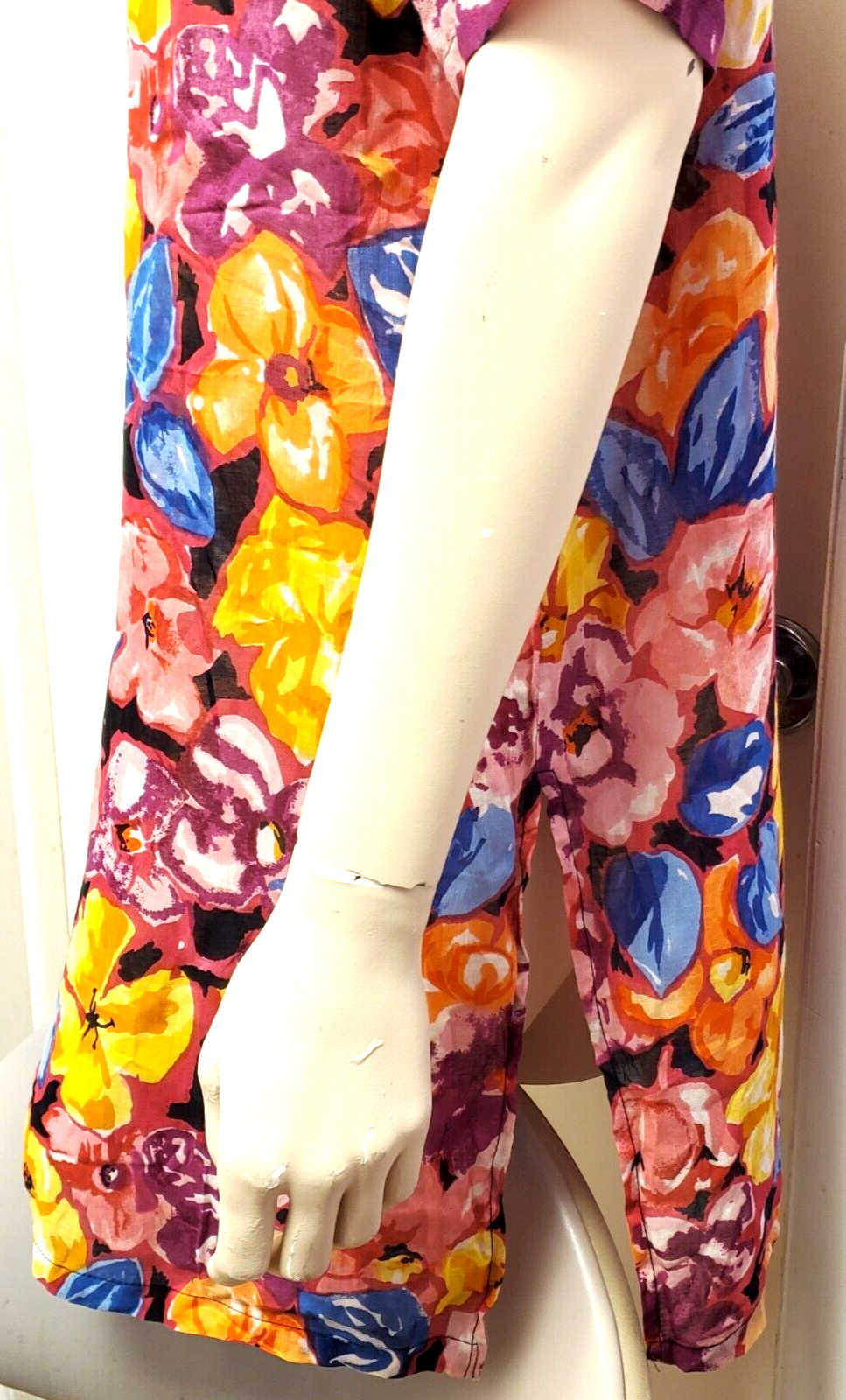 Vintage 1980’s/1990’s URBAN OASIS Bright Floral SHEER Tunic/Dress NWT Sz M