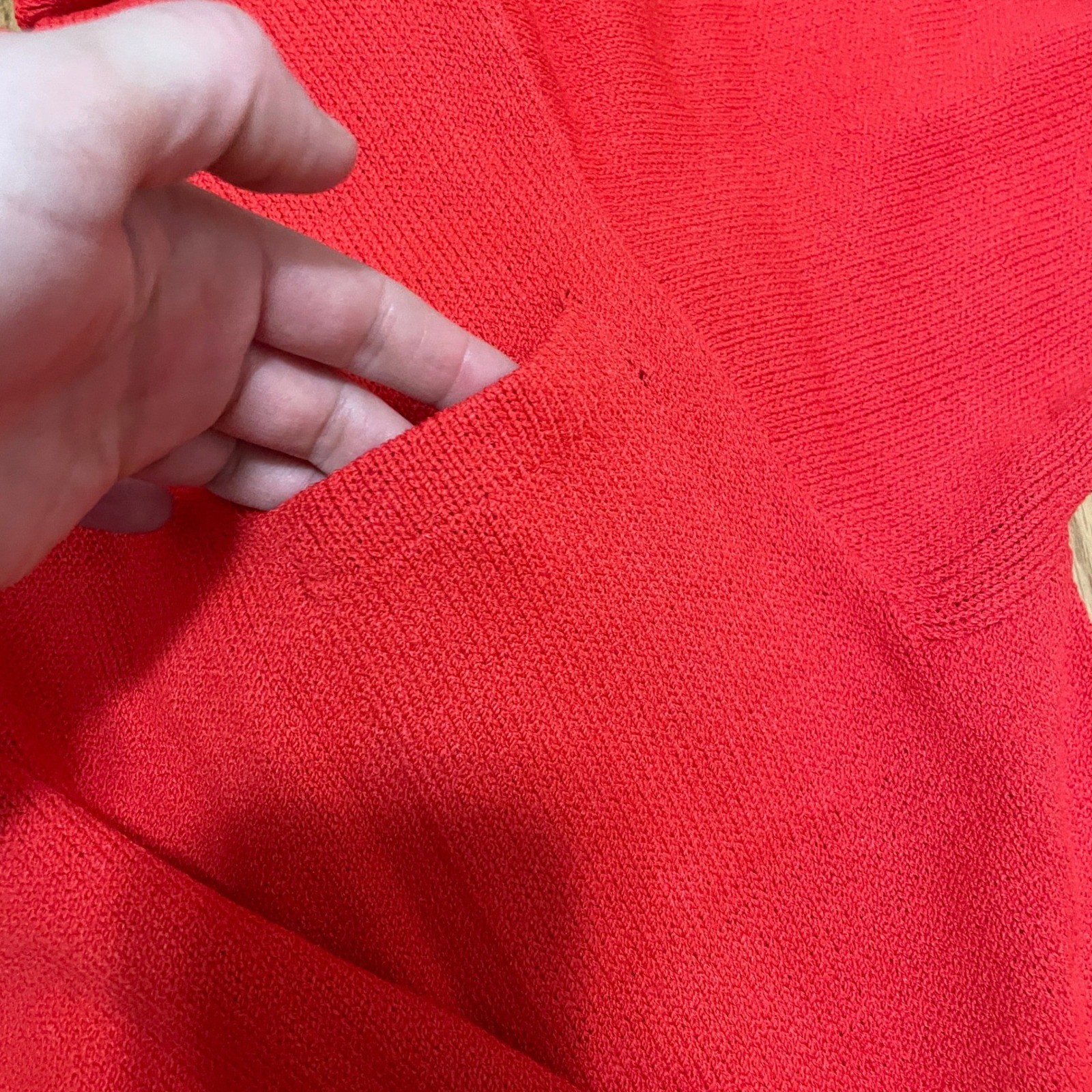 VTG St John Red Santana Knit Wrap Midi Dress Short Sleeve Old Money Designer