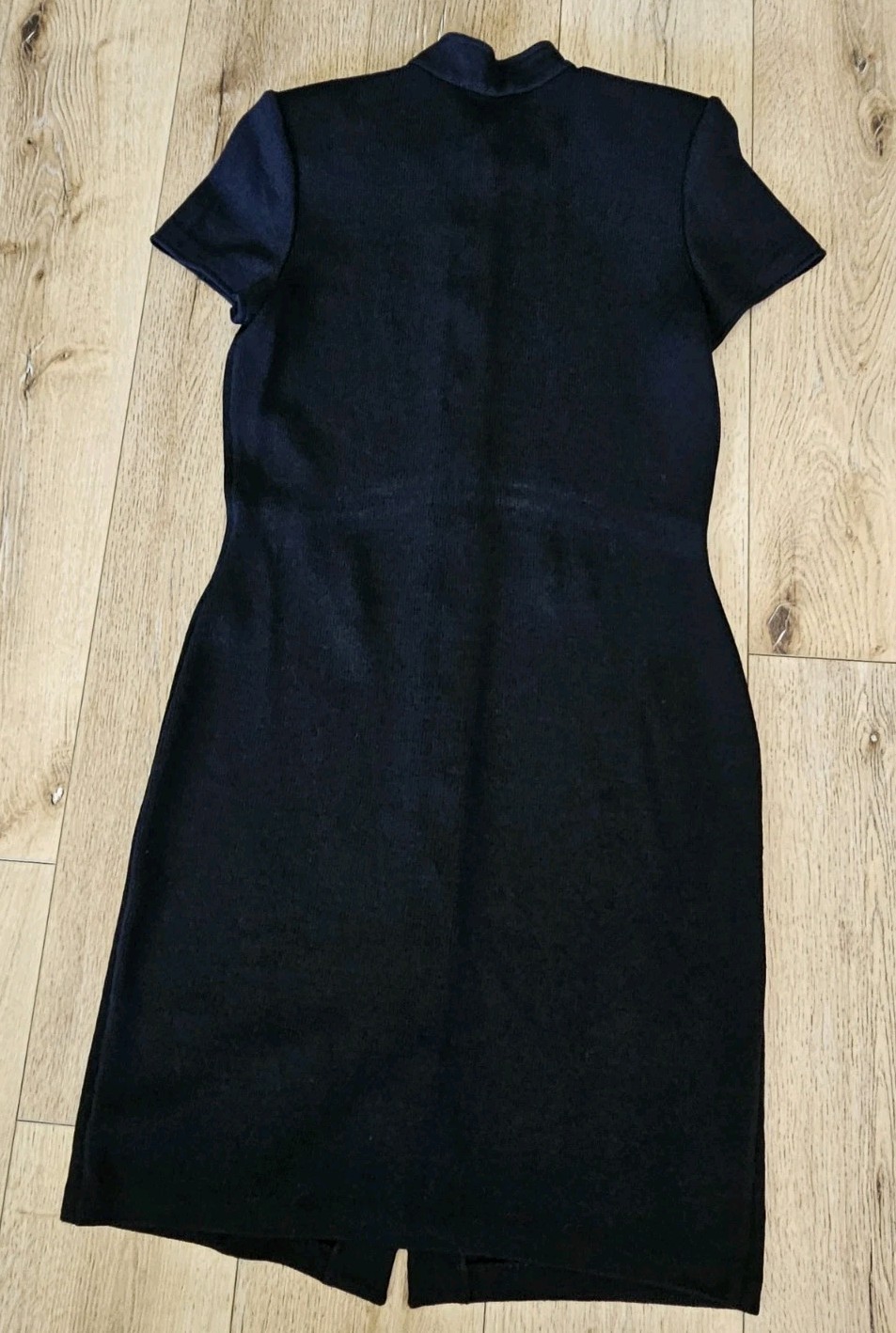 Clean Black knit stretch sailor St. John by Marie Gray vintage dress 8 *no Belt