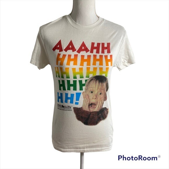 Vintage Home Alone 1991 T-shirt Promo Logo White Short Sleeve