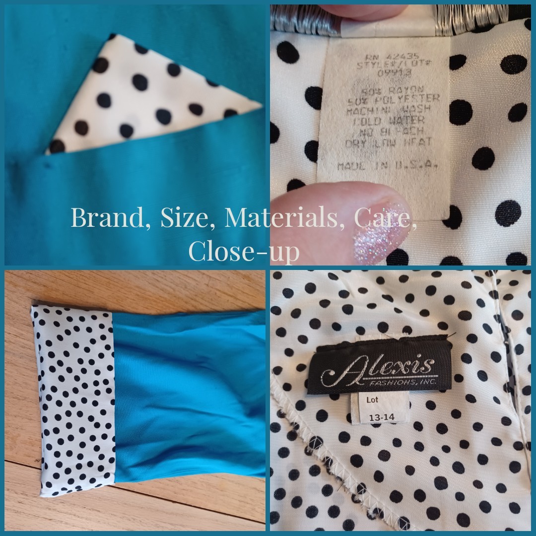 VINTAGE ALEXIS FASHION INC 2 PIECE SET- OPEN JACKET/DRESS SIZE 13/14