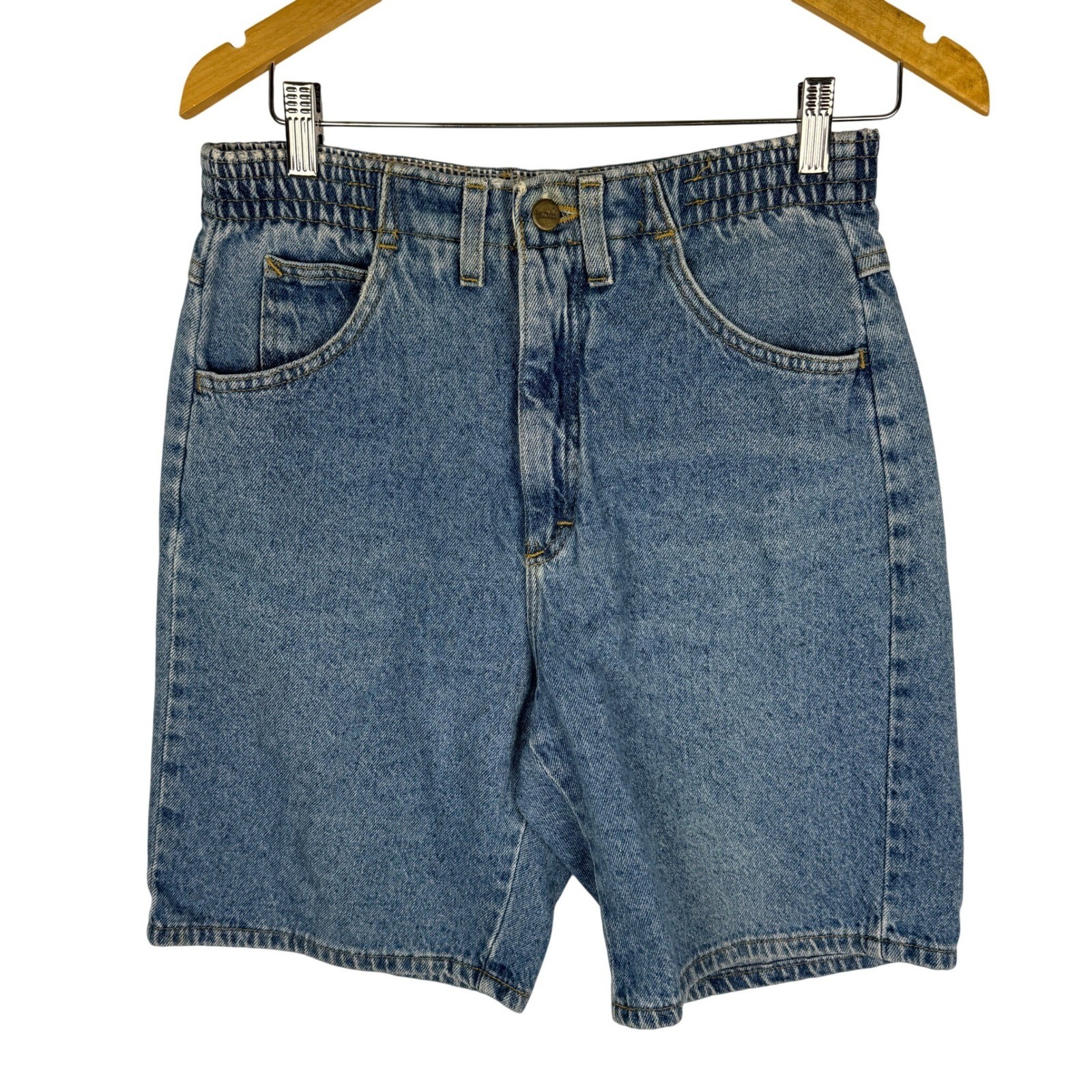 Vintage LL Bean High Rise Denim Shorts Womens 29 Waist Medium Wash Made in USA