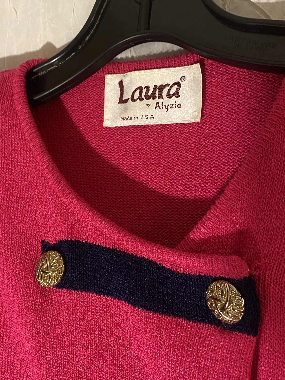 Vintage Double Breasted Hot Pink Sweater By Laura By Alyzia