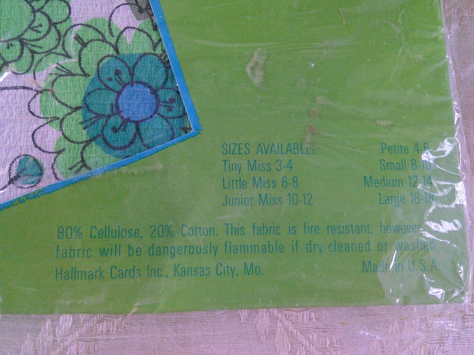 NOS Vtg 60’s MOD Pop Art Flower Power A-Line PAPER DRESS Hallmark L Mint in BOX