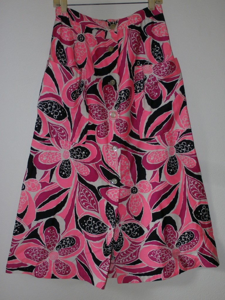 Sports Chums California Maxi Skirt Women SZ 10 Vintage NOS Pink Black Pockets