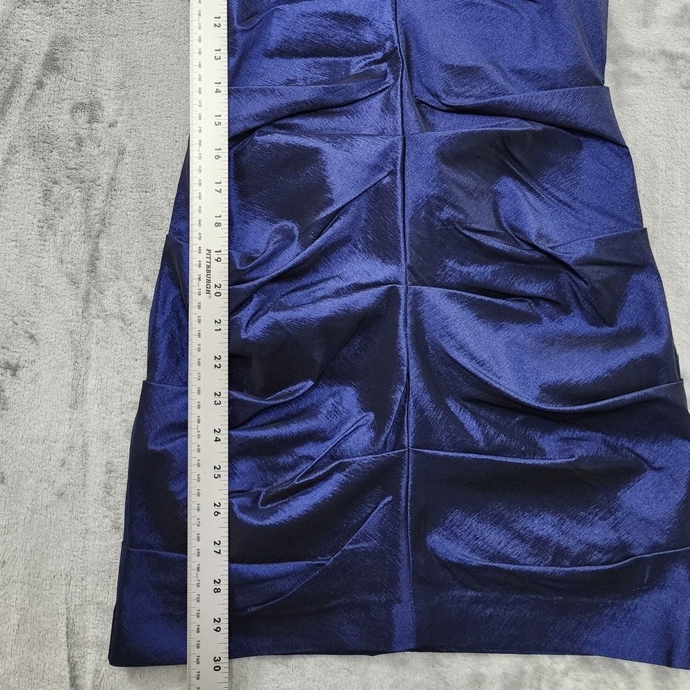Vintage Hailey Logan Adrianna Papell Dress Womens XS Blue Black Taffeta Sequins