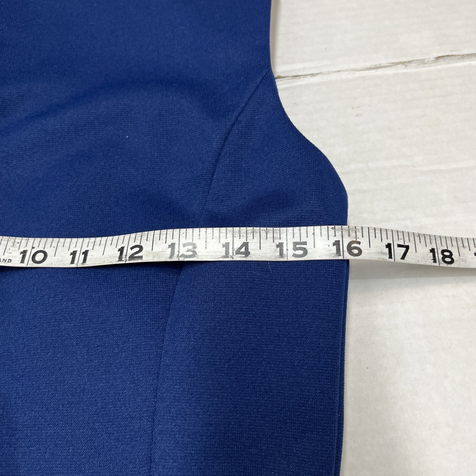 Vintage Joyce Dress Womens 9/10 Blue Pleated Skirt Patriotic 50s Mod Retro USA