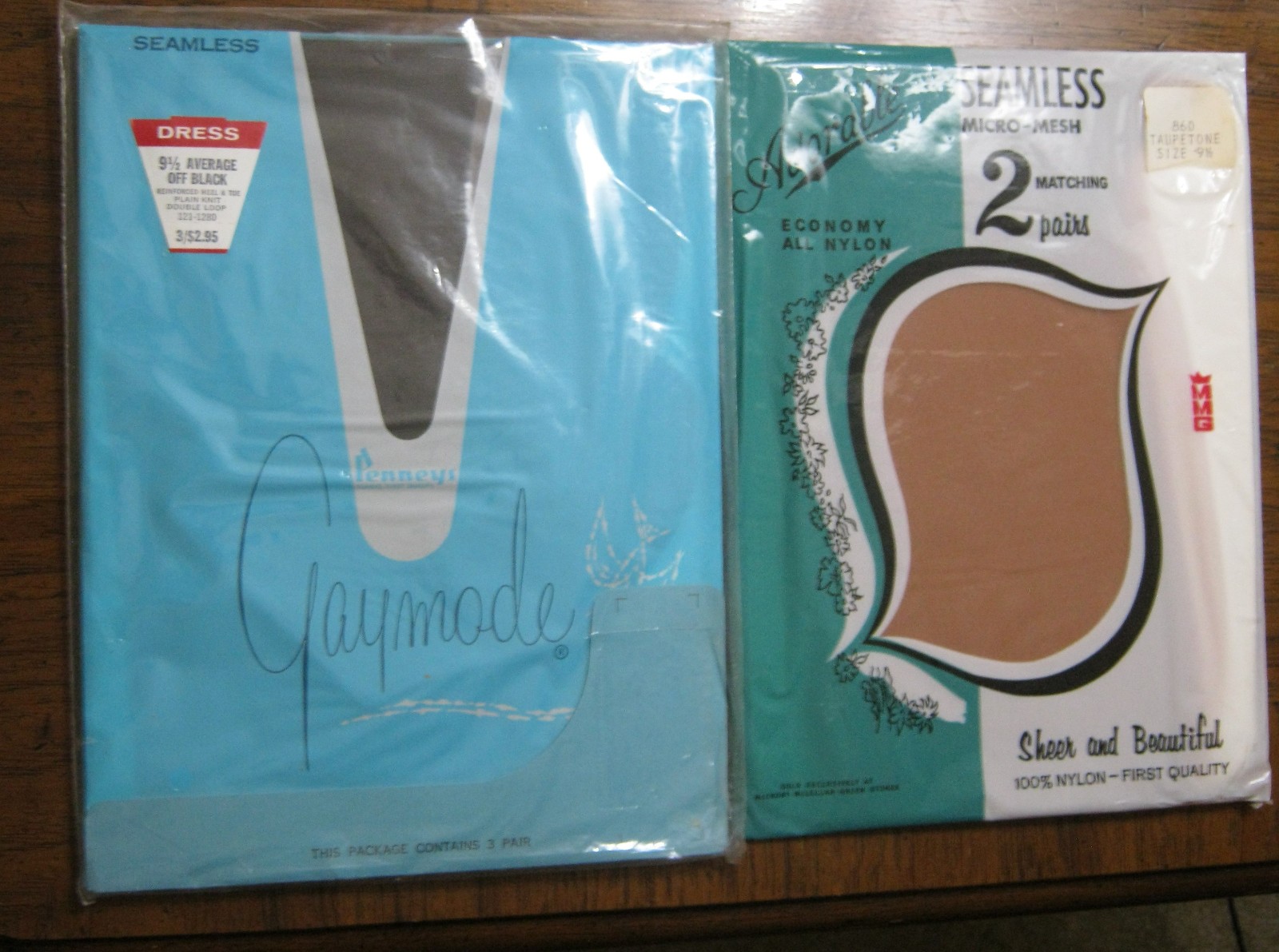 5 Pair NEW OLD STOCK Vintage GAYMODE & ADORABLE Seamless STOCKINGS Sz 9 1/2