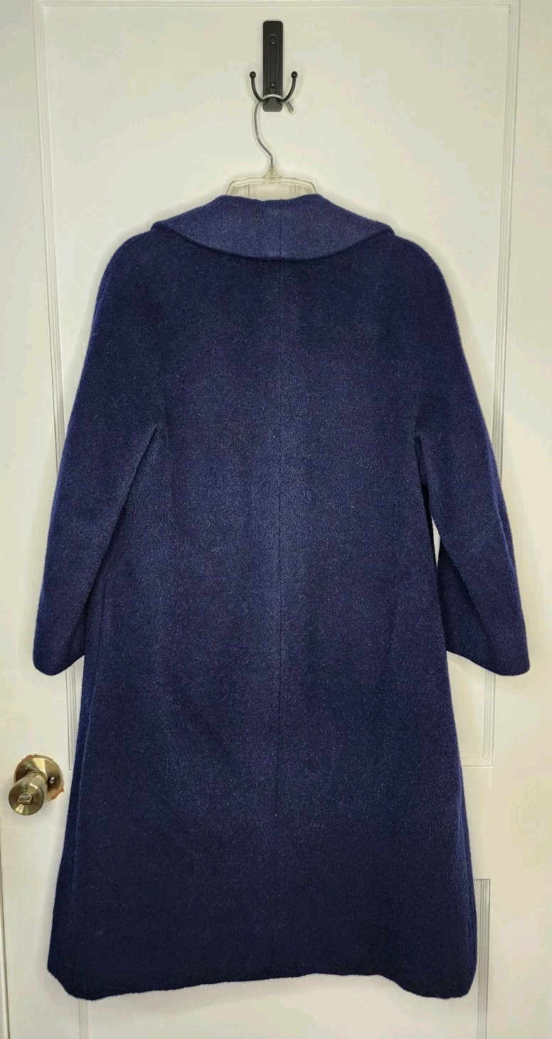 Large Originala Stroock Wool? Navy Coat With Gold Roman Coin Buttons