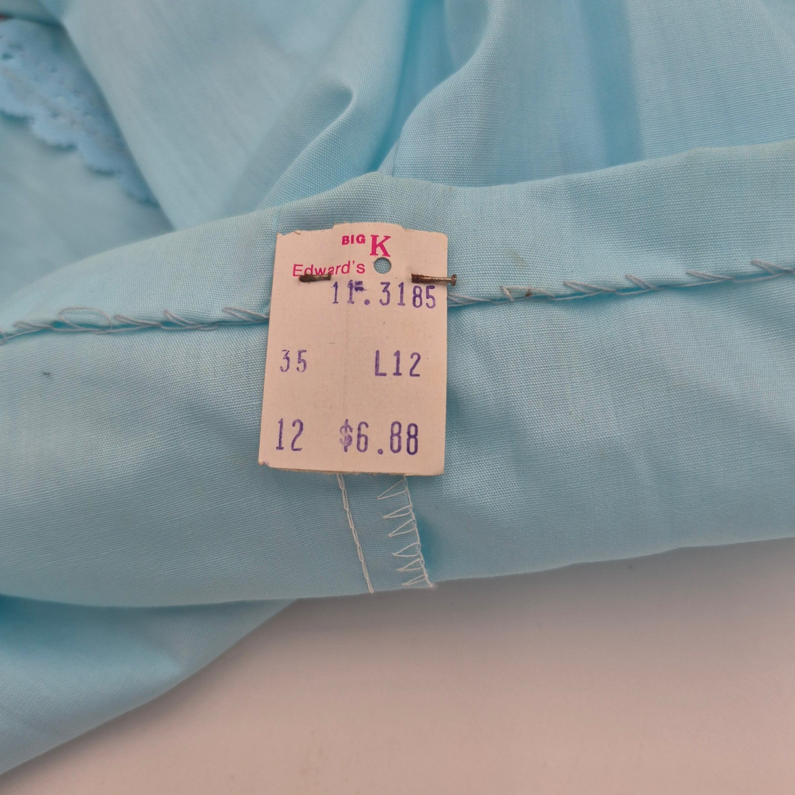Vintage Springmaid Blue Floral Embroidered Snap Front House Dress Duster NWT L