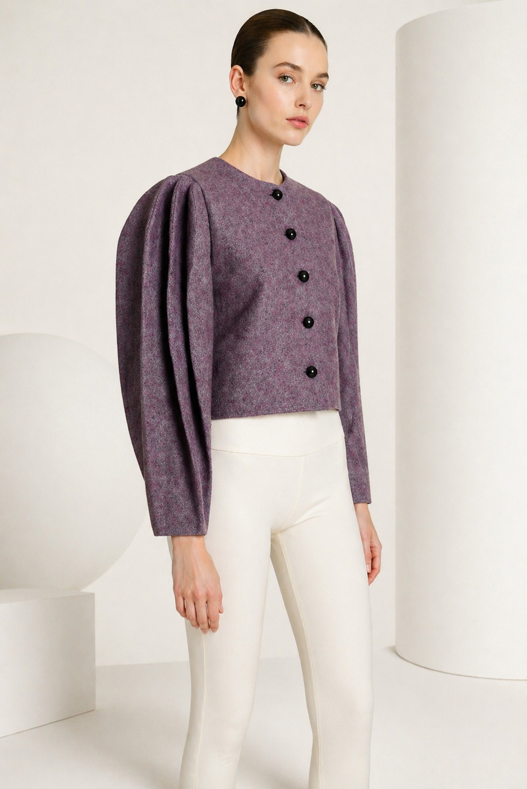 PIERRE CARDIN HAUTE COUTURE- 1984 Lavender Wool Blazer, Size 8