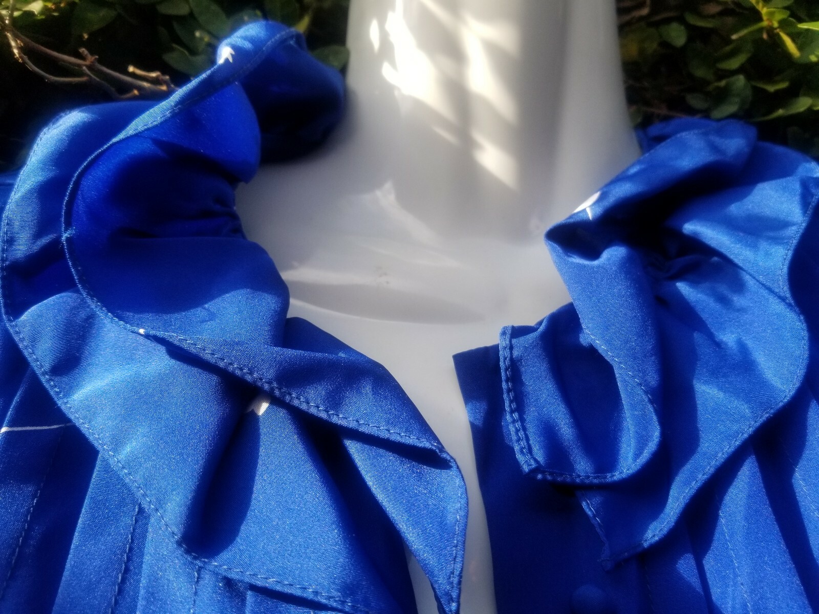 FLORA KUNG Designer 80s vintage royal blue/ white floral printed dress Size 14