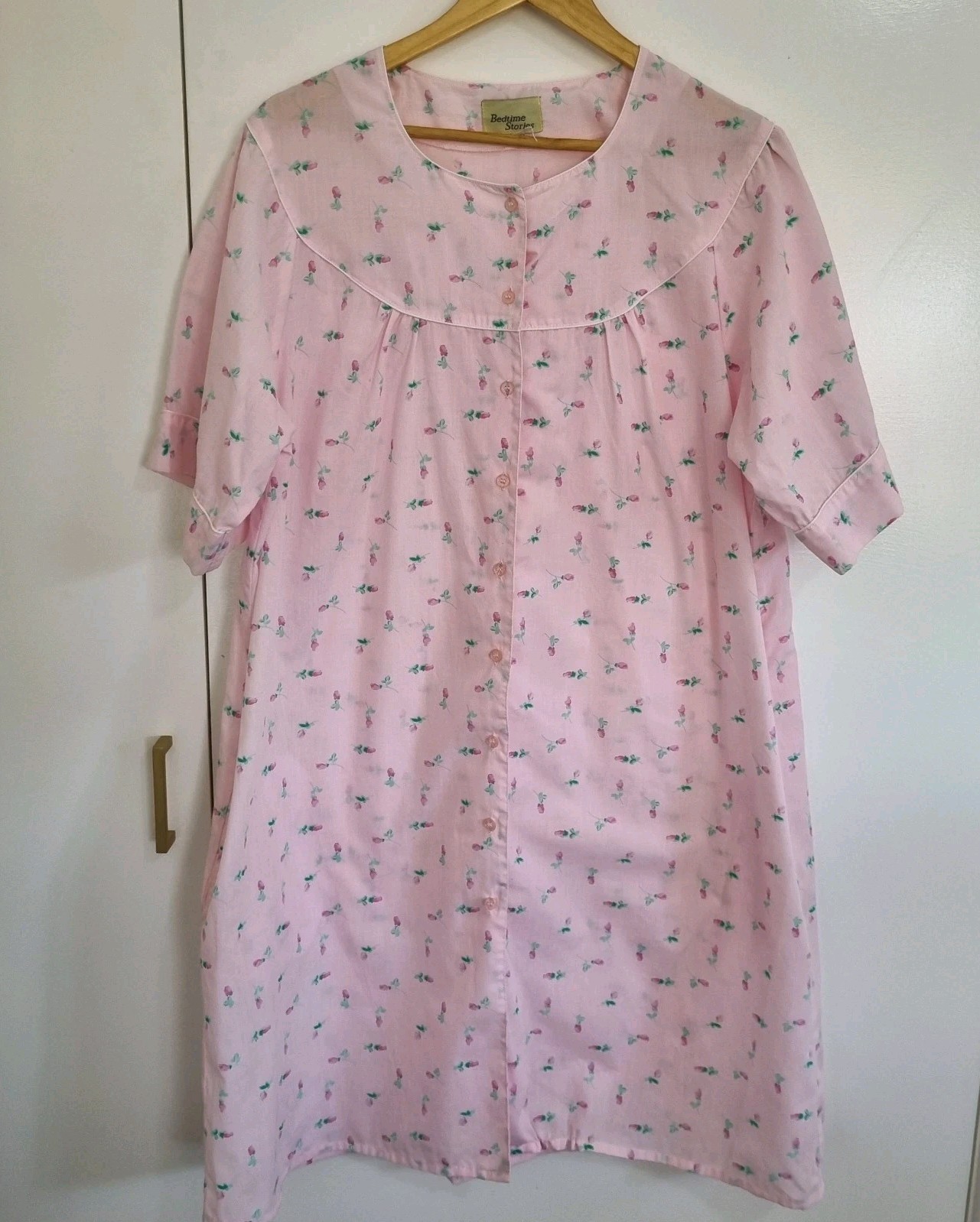 Bedtime Stories Vtg Brunch Coat Women’s Size 14 Pale Pink Floral, Cottagecore