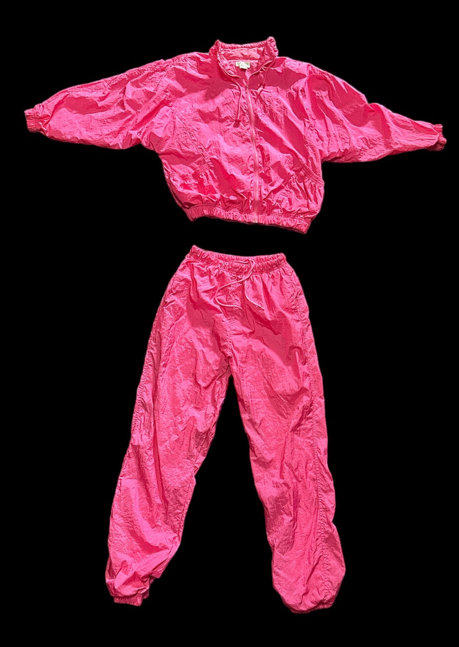 Lavon by Cheerful Corp HOT PINK TRACKSUIT Size L Nylon Windbreaker Pants
