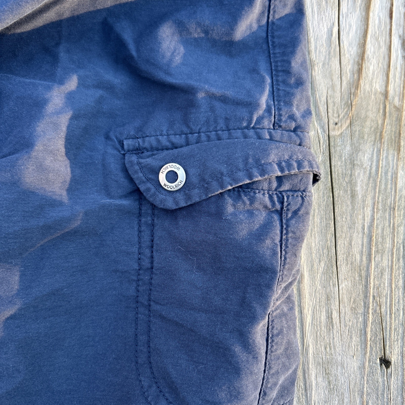 Vtg true 80s Woolrich Capri Shirts cargo pocket Navy Blue dark Women’s-size 8
