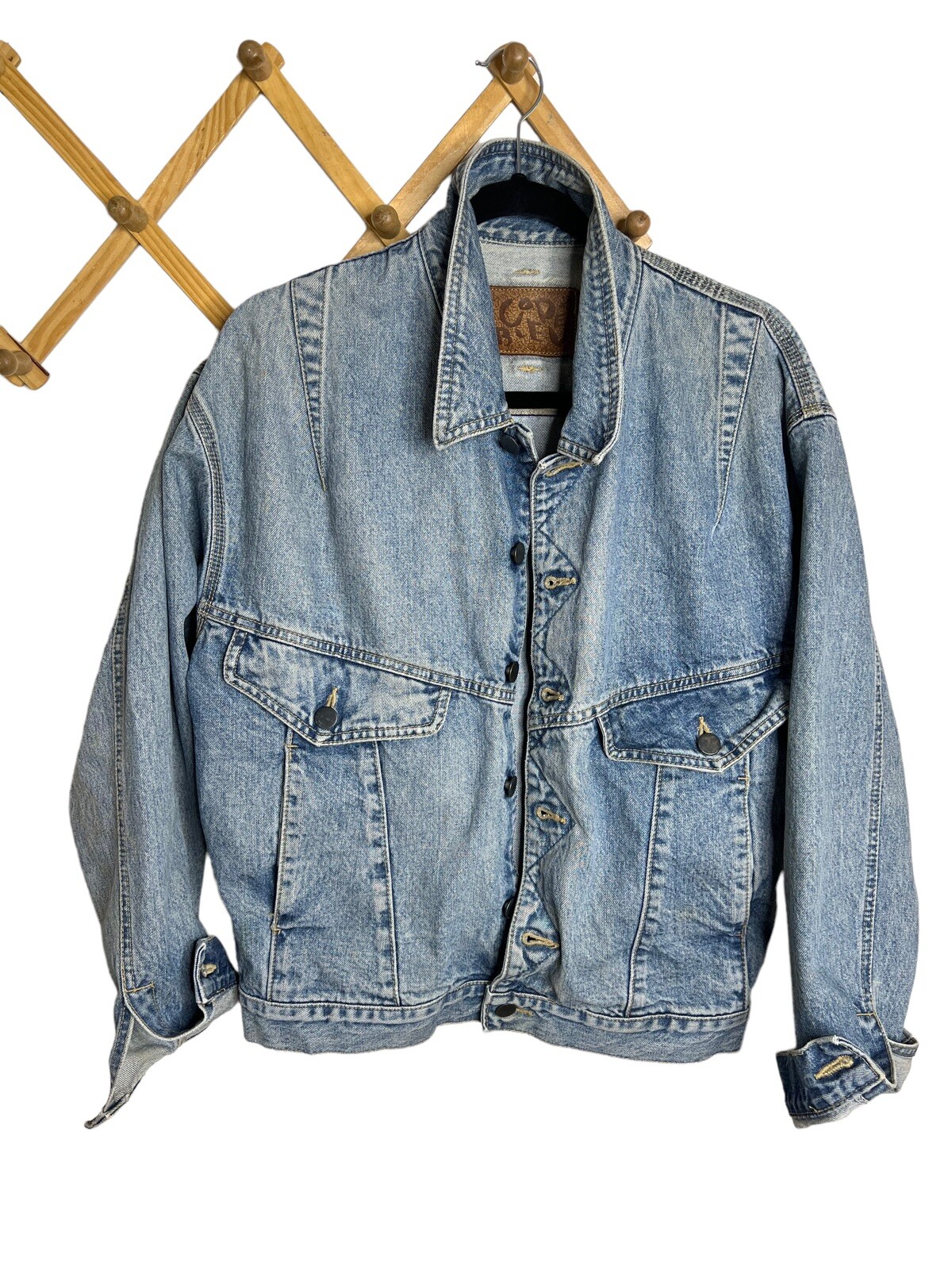 Vintage 80’s Street Wear Cropped Code Bleu Japan Distressed Denim Jean Sz S