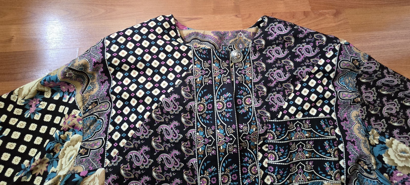 Vintage 70s Lorac Original Lady Carol ILGWU USA Paisley Rayon Dress 14.5