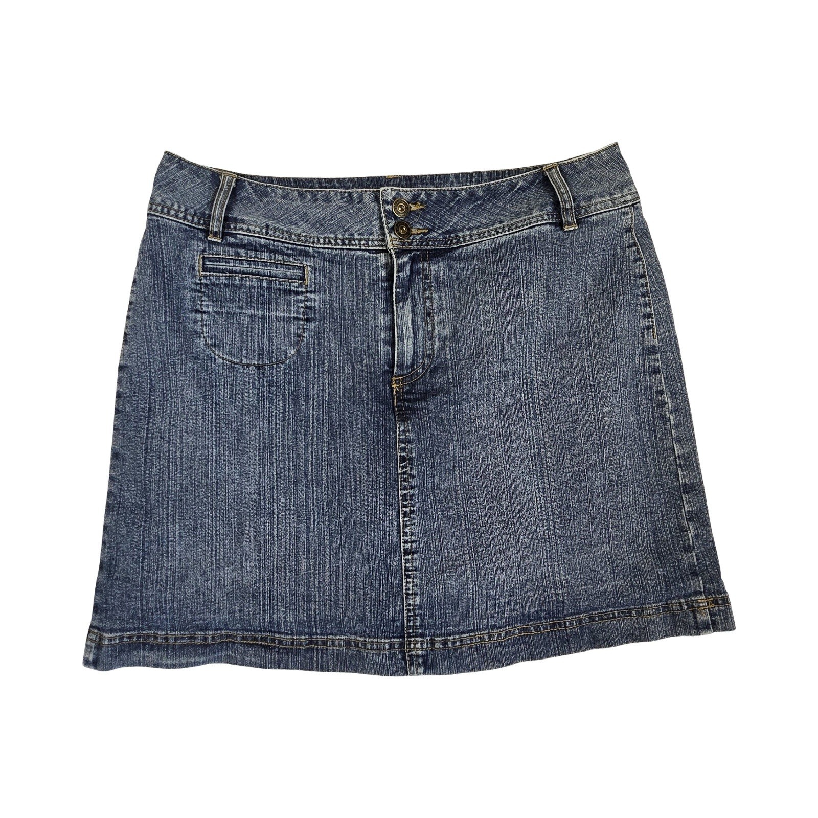 y2k jean denim mini skirt skort / LG 12 / St. Johns Bay / 2000s, girly, cute