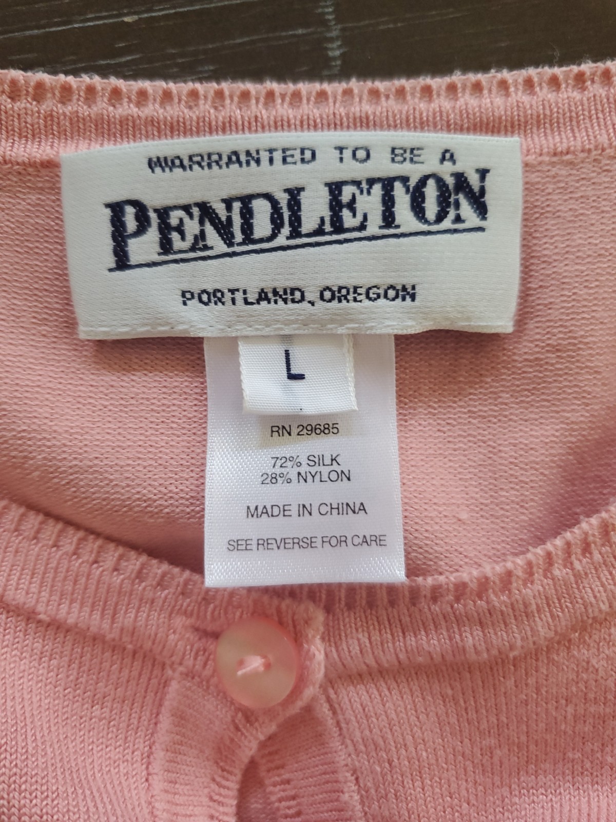 VNTG PENDELTON 2pc Plaid Virgin Wool Skirt & Pink Silk Blend Blouse Top 16 USA