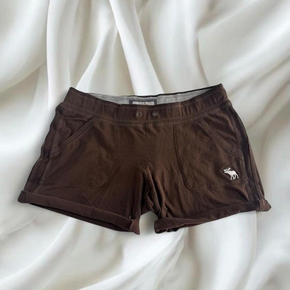 Abercrombie & Fitch brown sweat shorts with pockets y2k vintage mcbling