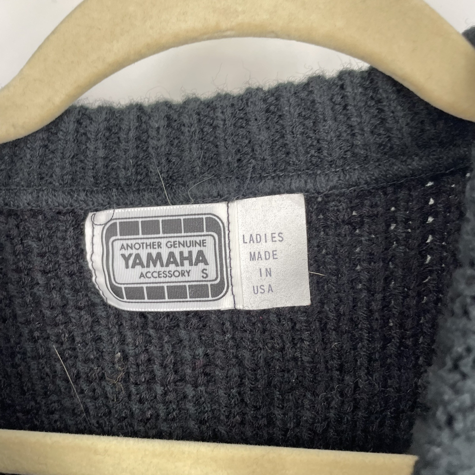 Vintage 70s Yamaha Knit Wool Sweater Women’s Small Black Ski Striped White USA