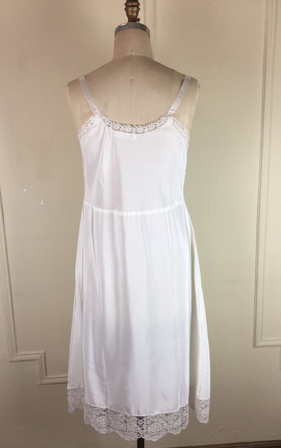Vintage CORETTE White Slip Lace Trim Size 38 Unworn with Tag Lingerie
