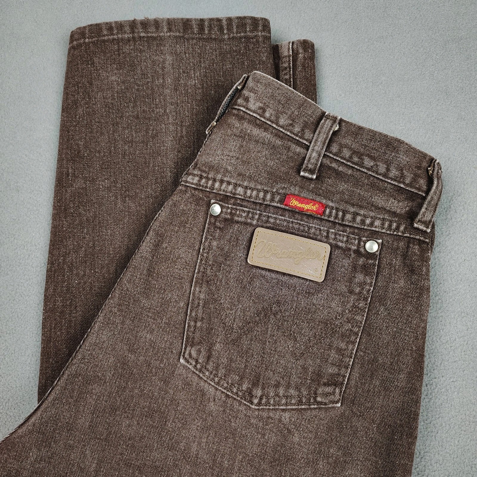 Vintage Wrangler MWZ Jean *30×30 Cocoa Brown Denim Cowboy Cut Rodeo USA Made 90s