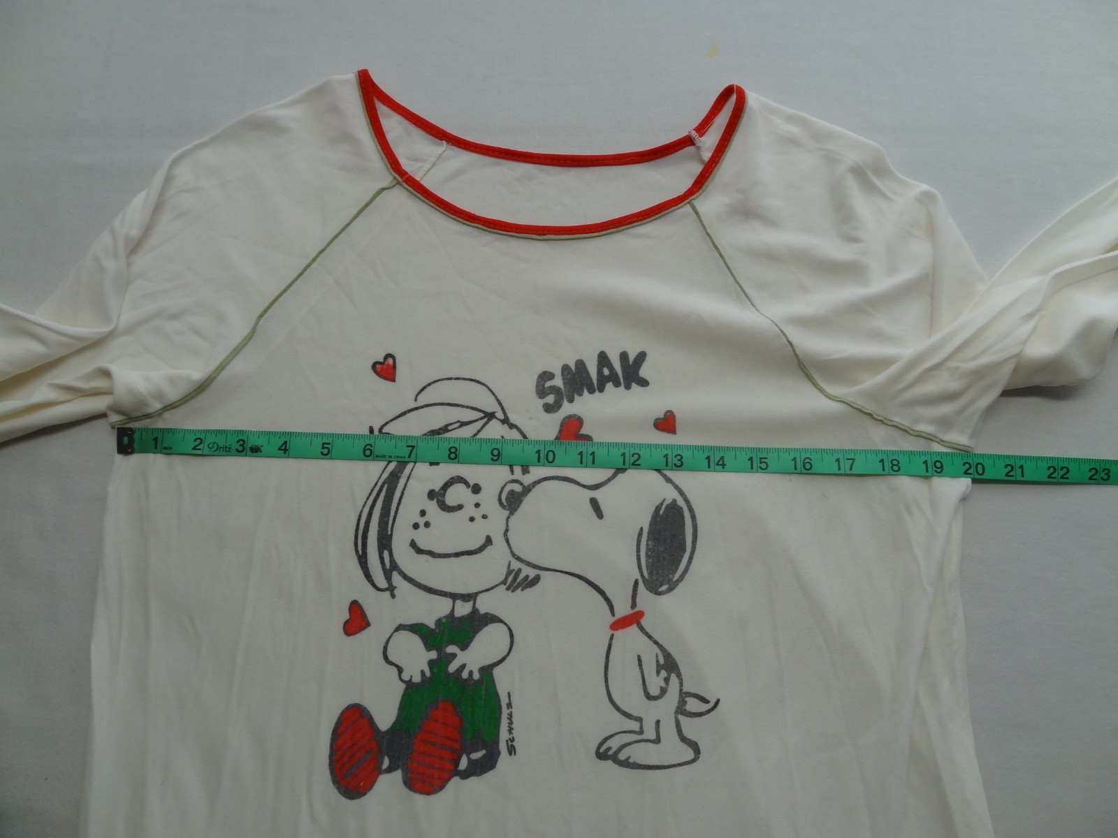 Sears 38-40 VTG Nightgown Night Shirt Snoopy Peppermint Patty Thin 60s 70s 72101