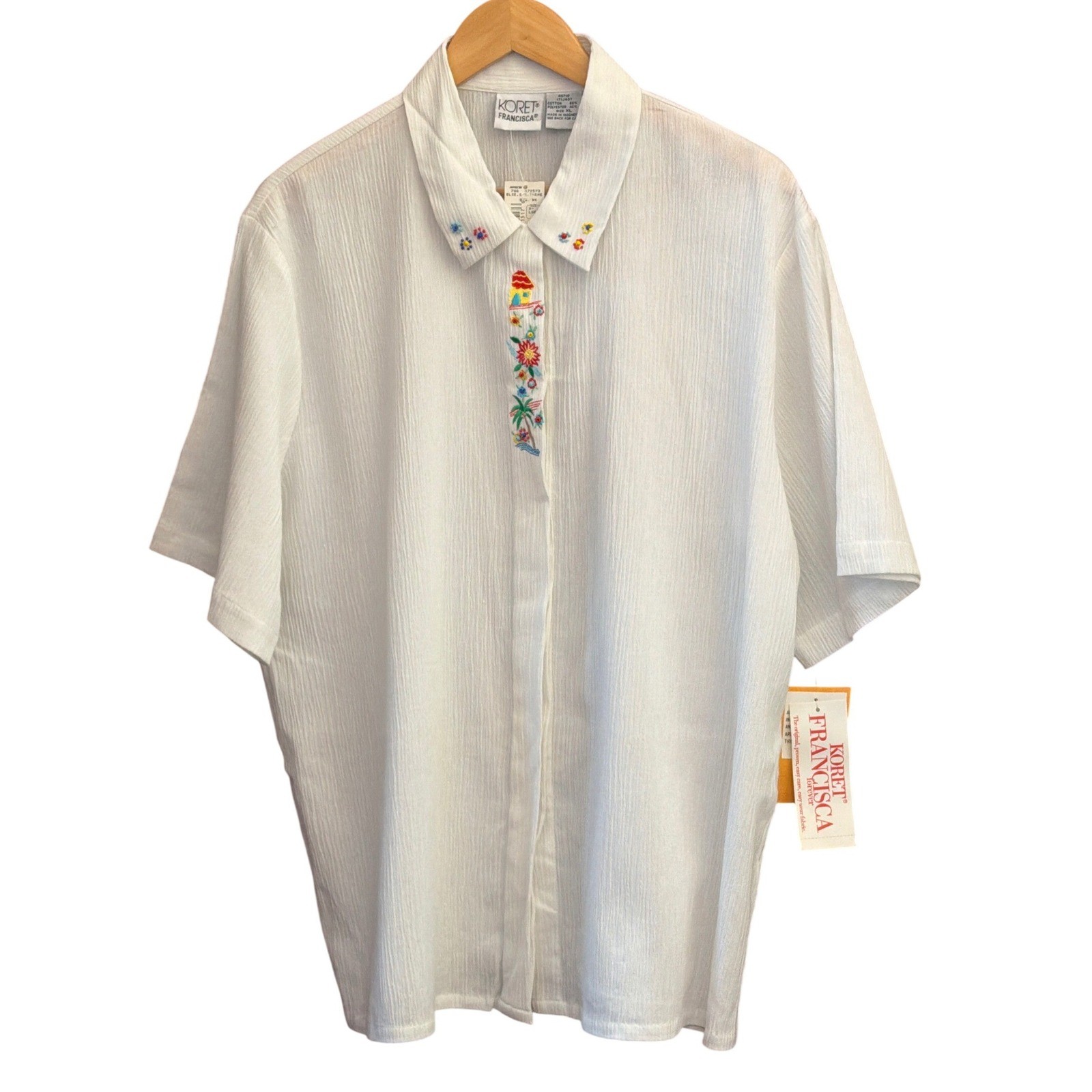 90s Koret Francisca Deadstock Blouse Grandmacore Coastal Grandmother Tropical