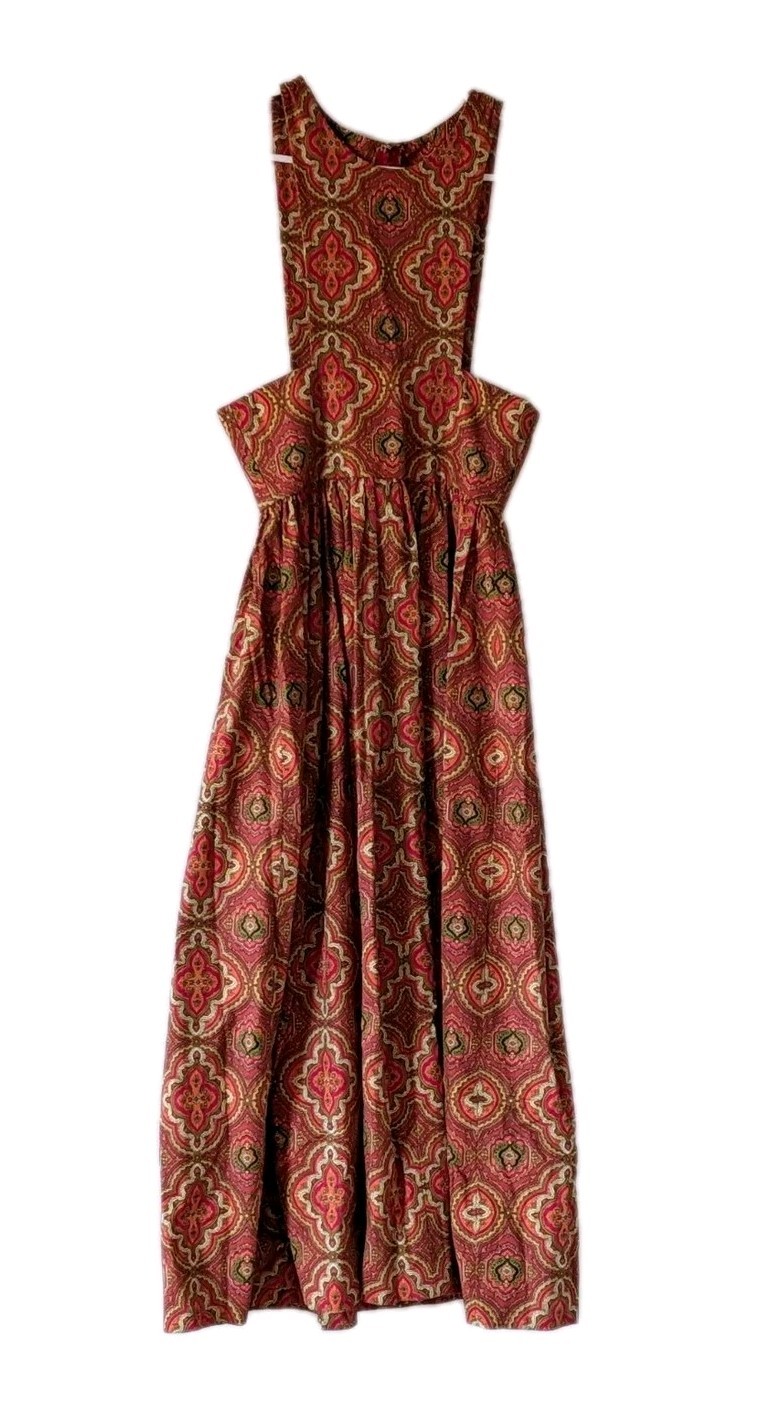 Vintage 1970s With Original Label „Handmade By Linda” Pinafore Long Dress