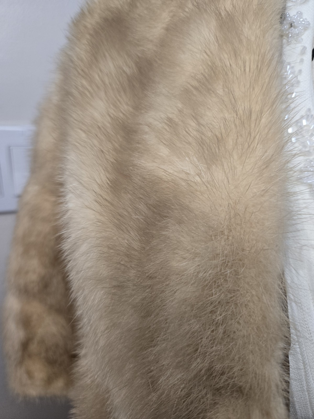 Luxury Vintage Fur Natural Blond Mink Stole Wrap Cape Bolero Formal Bridal Fur