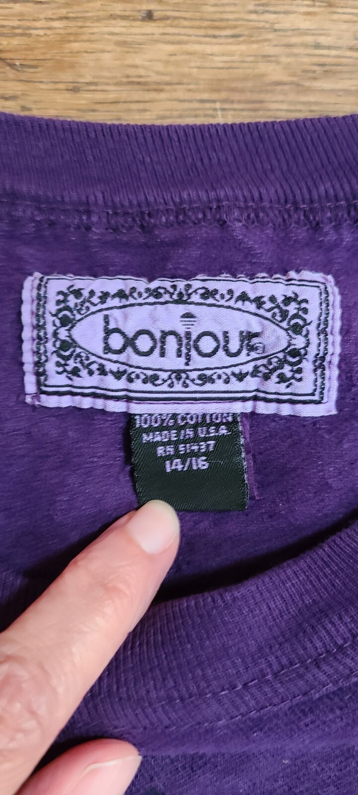 Vintage 90s Bon Jour Sweatshirt Purple Southwest Aztec Tribal Cotton
