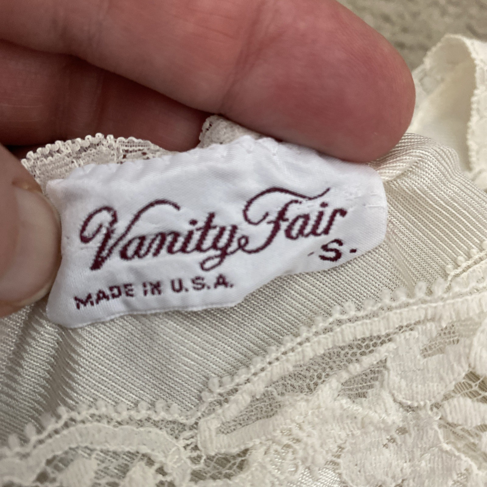 Vtg Vanity Fair Ivory Lace Teddy Bodysuit Small Nylon Sexy One Piece Lingerie