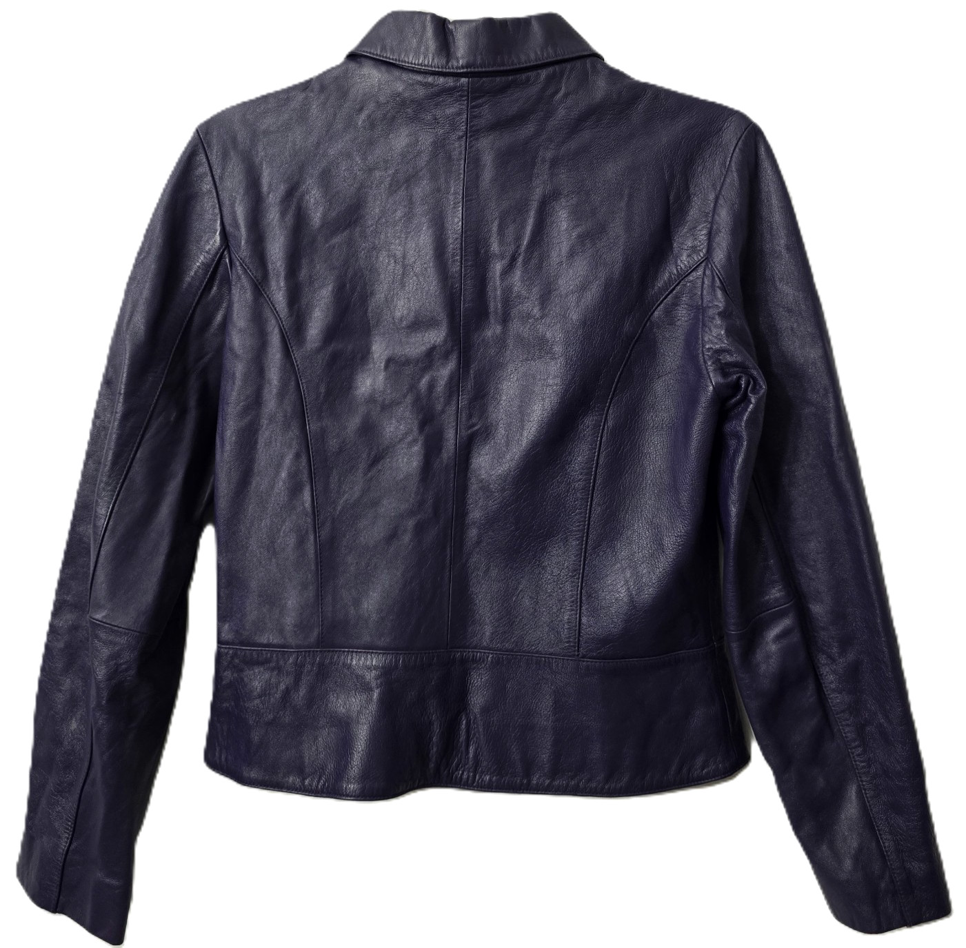 Vintage Wilsons Leather Moto Jacket S Women PURPLE Coat Blazer Pelle Studio 90s