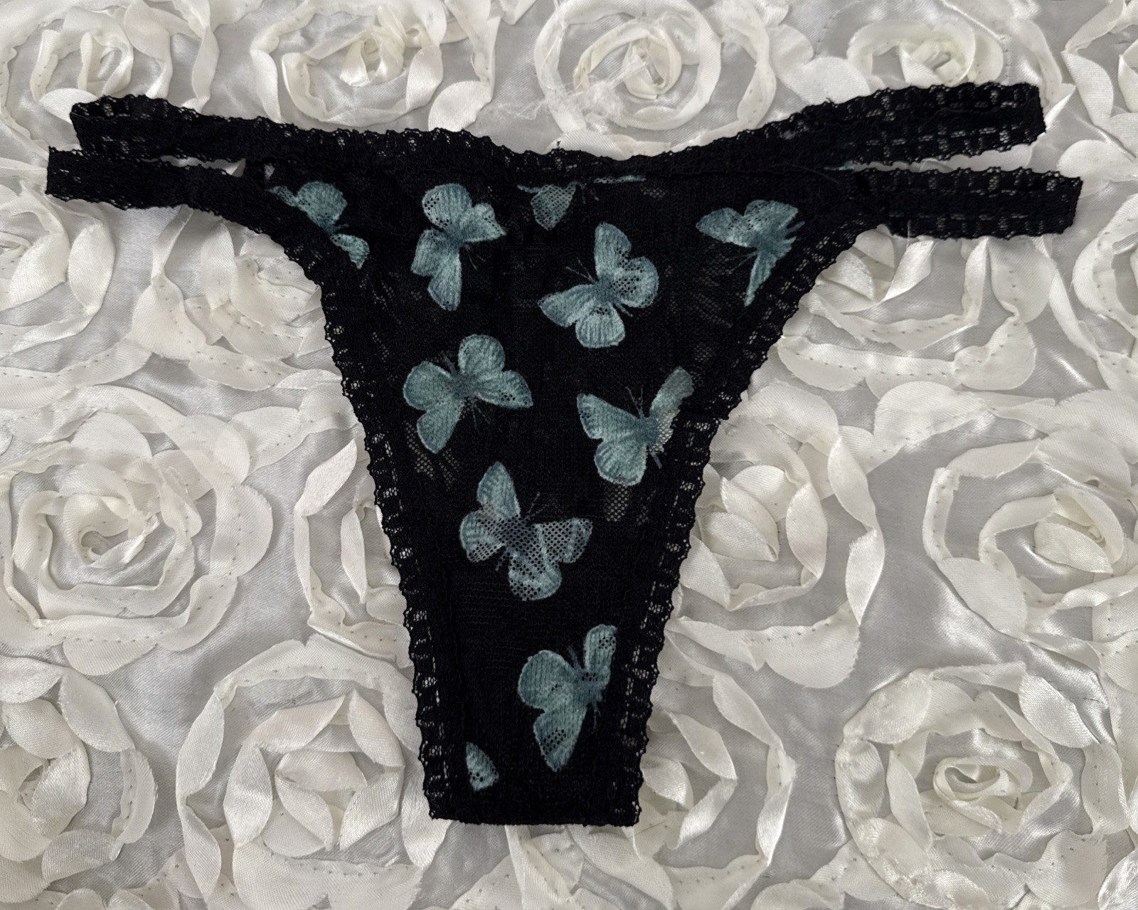Vtg Victoria’s Secret PINK V-String Thong Panties Size M ?