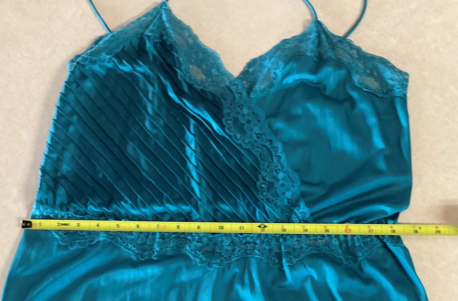 Jade Green Nightgown Jenelle of California Made in the US Size Tall Large (VC43)