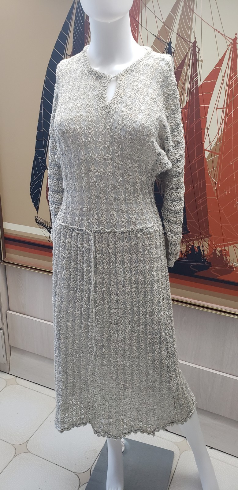 VINTAGE PALLAS LINEN CROCHET DRESS–MADE IN IRELAND