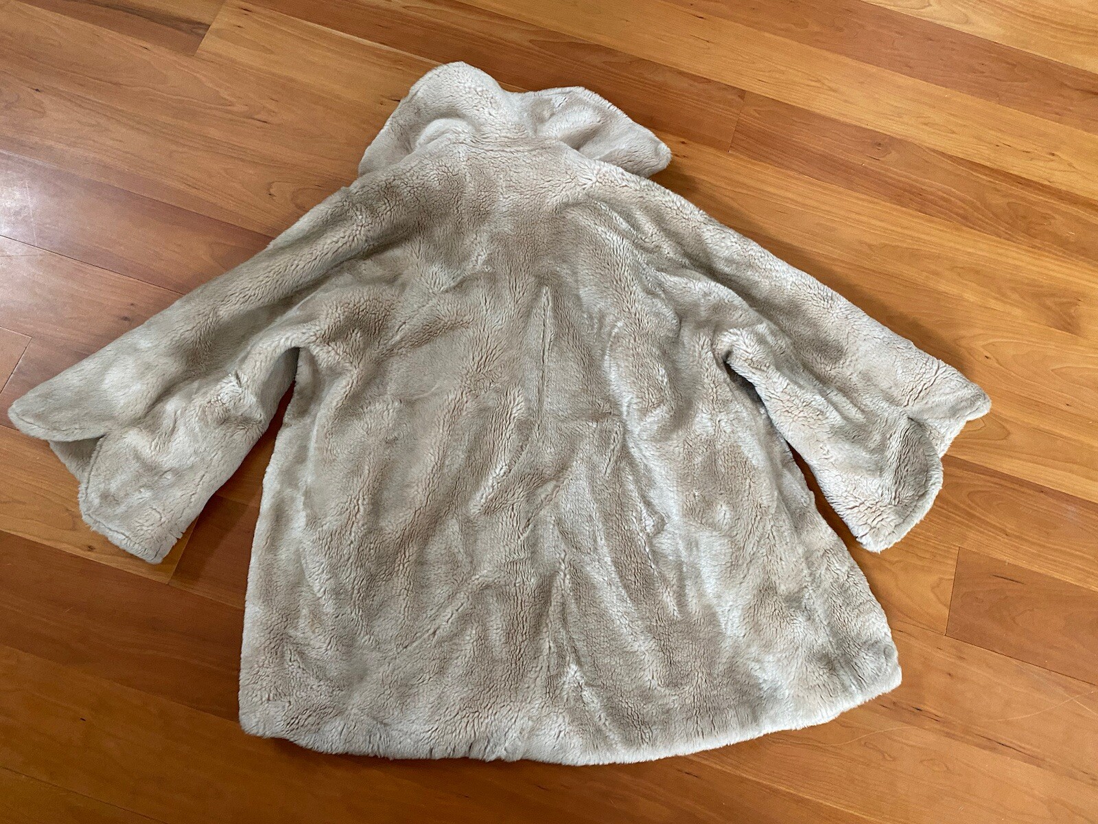 Vintage Coat Imperial Ollegro Tan Beige Faux Fur Mid Length Medium (JK) Womens