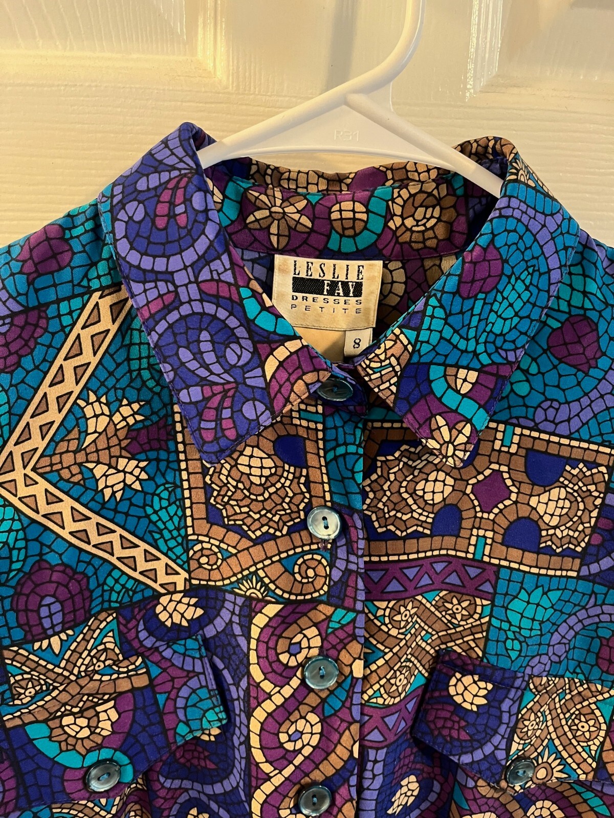 Leslie Fay Petite Dress Size 8 Boho Chic Ethnic Print – Timeless Vintage