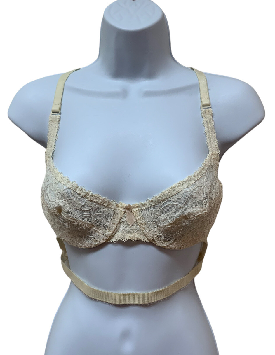 Vintage Young Smoothie Lace Backless Bra Adjustable Size 34B Made in USA NEW NOS