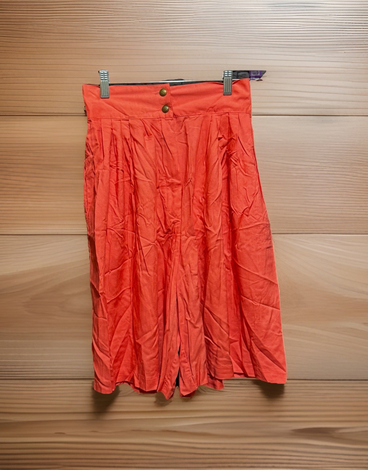 Kathie Lee Women’s Coral Shorts Elastic High Waist Pleated Front Size 10 Vtg