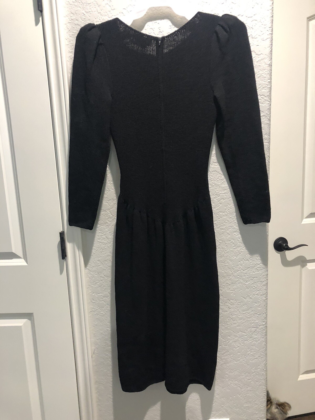 Vintage Saks Fifth Avenue Pat Sandler Wellmore Dress Sweater Knit Beaded Sz 10